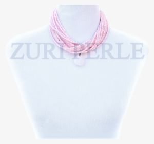 Women Handcrafted Pearl Rose Quartz Necklace Made In - Circle #3496787