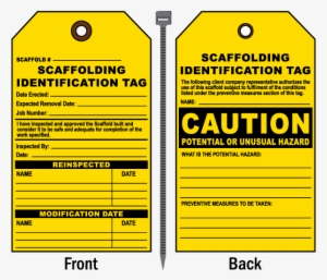Potential Or Unusual Hazard Scaffold Tag #3497401