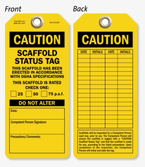 Caution Scaffold Status Tag #3497890