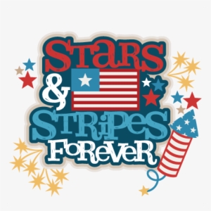 Stars And Stripes Forever Title Svg Scrapbook Cut File - Scalable Vector Graphics #3498427