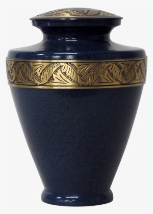 Deep Sea Blue Brass Urn - Urn #3498844