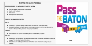 Implementation Strategies Used To Support Pass The - Implementation #3498882