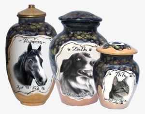 Charcoal Pet Portrait Available In 3 Urn Styles - Urn #3499430