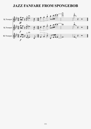 Jazz Fanfare From Spongebob Sheet Music 1 Of 1 Pages - Sheet Music #350090
