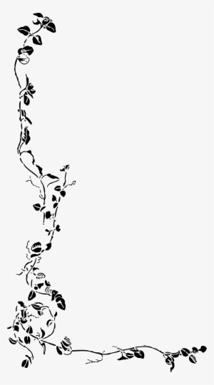 Png Black And White Library Clipart Floral Big Image - Floral Border Clip Art #351783