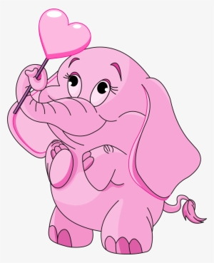 Pink Cartoon Elephant Png #352825