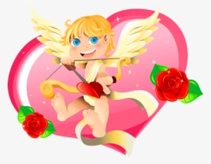 Valentine Cupid Com Coração Decor Png Clipe - Feliz Dia De San Valentin A Mis Amigos #353155