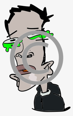 Man With Green Slime Under Eyes - Clip Art #355125