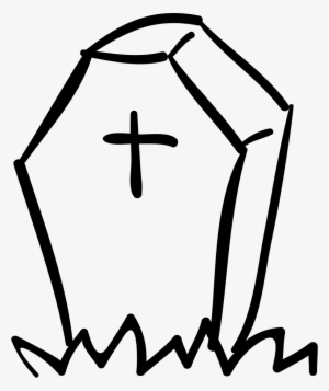 Halloween Tombstone Of Coffin Shape With A Cross Comments - Headstone #355228
