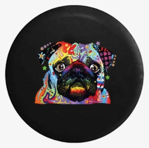 Pug Bug Eyes Dog Face Neon Artistic Dog Jeep Camper - Pug Abstract #3508023