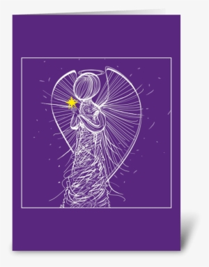 Christmas Faceless Angel Star Greeting Card - Circle #3509737