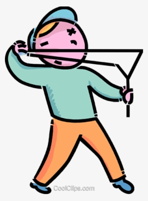 Boy With His Slingshot Royalty Free Vector Clip Art - Menino Com Estilingue Png #3510749