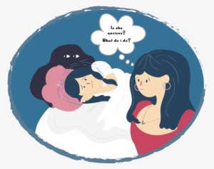 Girl Lying Down With Shadow Of Anxiety Behind Her And - Kids Helpline #3510985