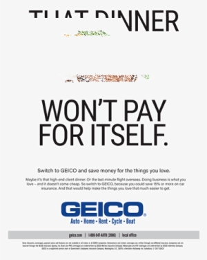Cuisine Won T Pay For Itself Geico Ad #3515111
