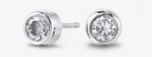 Tube Set Round Brilliant Cut Diamond Studs - Julie Sandlau #3515195