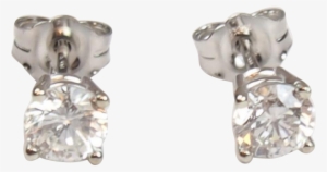 Vintage 14k White Gold .83 Ctw Diamond Stud Earrings #3515727