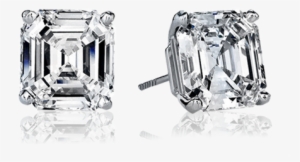 Asscher Cut Diamond Stud Earrings - Asscher Cut Stud #3515836