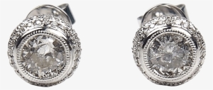 Diamond Earrings Png Download - 1.20 Ctw Diamond Stud Earrings 14k White Gold #3515943