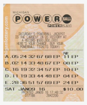 Arak Dan Judi Memusnahkan Kehidupan - Michigan Lottery Powerball Ticket #3518237
