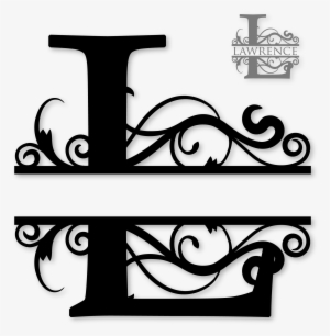 Flourished Split Monogram L - Split Letter Monogram B #3519205