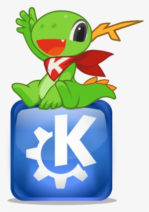 Kde Mascot Konqi With Kde Oxygen Logo #3520361