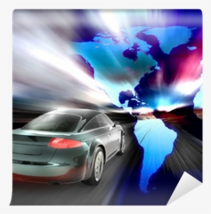 Fast Car Moving With Motion Blur Wall Mural • Pixers® - Car #3521365
