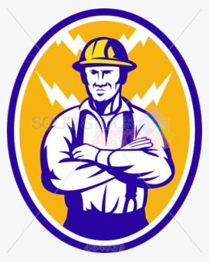 Stock Illustration Of Old Fashioned Cartoon Rendition - Electrician #3523658