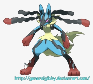 Mega Lucarion Sugimori Style Art By Generalgibby - Lucario #3529396