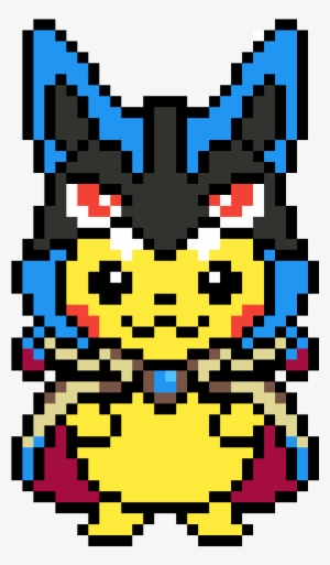 Pikachu Wearing Mega Lucario Hoodie - Pixel Art Pikachu Lucario #3529481