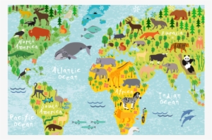 World Map Rectangular Picture - Boys Girls Bedroom Decoration Large Wall Sticker Decal #3530901