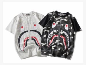 Popular Logo Shark Head Camouflage T-shirt Black & - T-shirt #3531714