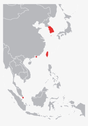 Four Asian Tigers - Four Asian Tigers Map #3532001
