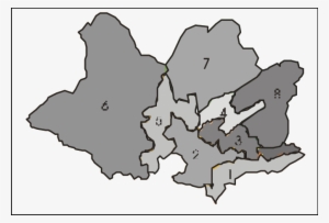 Mapa De Montevideo Dividido En Ocho Zonas Según Índice - Mapa Montevideo Png #3532936