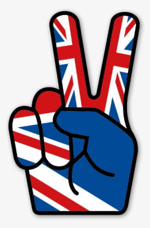 Union Jack Victory Fingers Sticker - Union Jack V For Victory #3539023