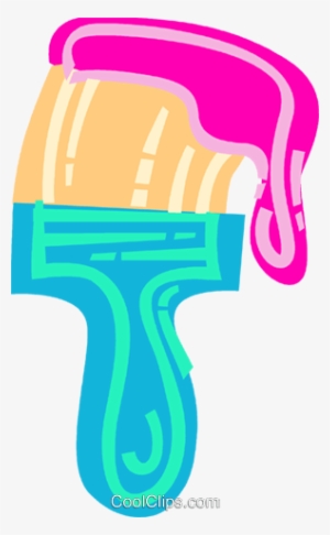 Paintbrush And Paint Royalty Free Vector Clip Art Illustration - Pincel E Tinta #3540541