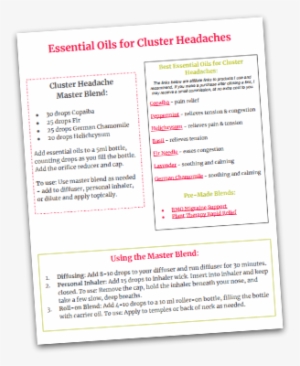 Essential Oils For Cluster Headaches Free Download - Essential Oil #3542413