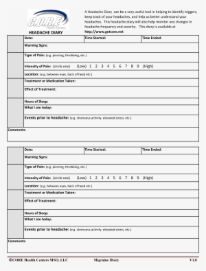 A Daily Migraine Diary Is A Great Asset To Use It Can - Diary #3542455