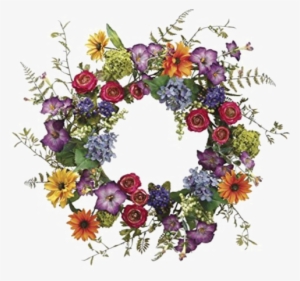 Easter Wreath Png Pic - Allstate 24" Daisy, Ranunculus, And Morning Glory Wreath #3542651