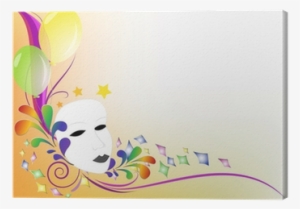 Cuadro En Lienzo Antecedentes De Coloridos Globos Máscara - Visual Arts #3542773