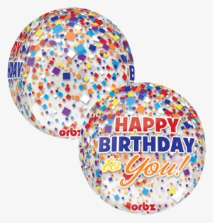 Globo Hbd Clear - Amscan Orbz Happy Birthday Confetti Balloon, Clear #3542796