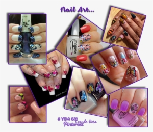 Borboletas-7 - Adesivos De Unhas Pintura De Flores Vermelho P46 #3543009