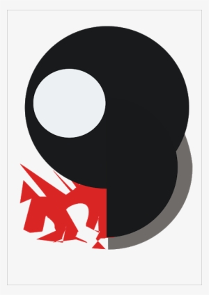 Circulo Negro Sobre Rojo - Circle #3543255