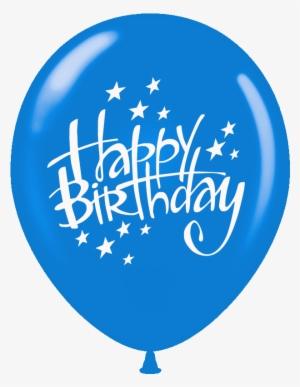 Balloons Printed Happy Birthday With Stars 1 Side 100 #3543347