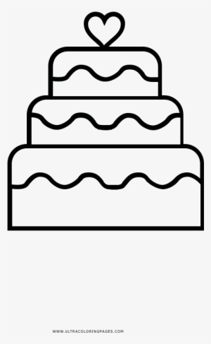 Wedding Cake Coloring Page - Wedding Cake Drawing Png - Free ...