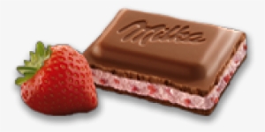 Barra De Chocolate Ao Leite Milka Morango 100 Gr - Morango E Chocolate Em Png #3544559