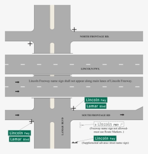 Street Signs On City Street For Named Freeway Route - Street #3545168