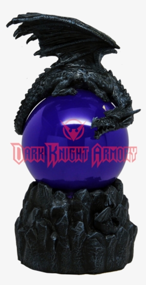 Sleeping Dragon Sandstorm Ball - 8.75 Inch Dragon Sandstorm With Giant Blue Orbe Ball #3545485
