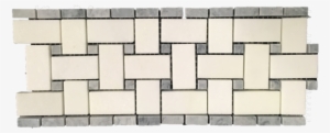 White Thassos Basketweave Border With 3/8" Pacific - Thasos #3545626