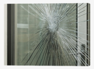 Cuadro En Lienzo Cristal De La Ventana De Vidrio Roto - Pękła Szyba W Oknie Plastikowym #3546099