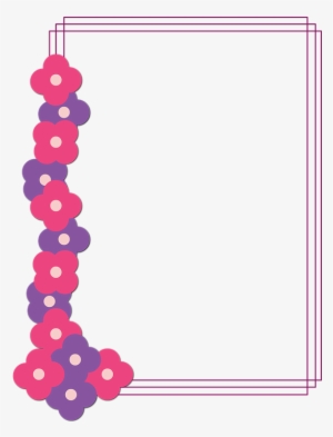 Moldura De Flores Lilas Png - Pink Png Frame #3546861